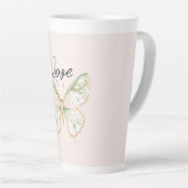 Tasse Latte Papillon Rose Blush Vert Menthe Or (Angle droit)
