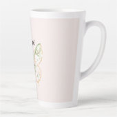 Tasse Latte Papillon Rose Blush Vert Menthe Or (Droite)