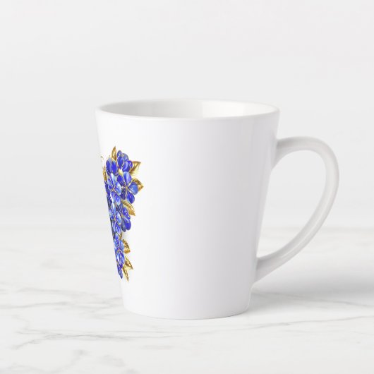 Tasse Latte Papillon saphir à fleurs (Droite)