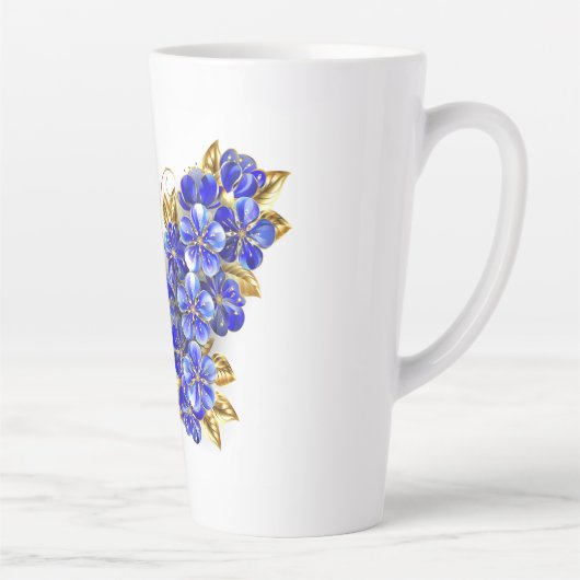 Tasse Latte Papillon saphir à fleurs (Droite)