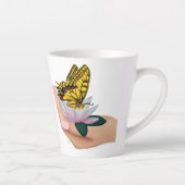 Tasse Latte Papillon sur Lotus Bloom (Droite)