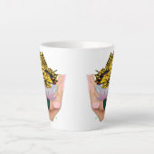 Tasse Latte Papillon sur Lotus Bloom (Devant)