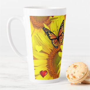Tasse Latte Papillon Tournesol Coccinelle