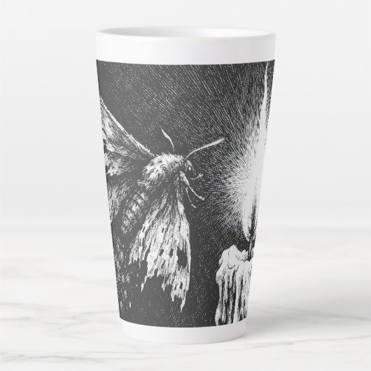 Tasse Latte Papillon vers la Flamme — par BurnsInHell (Devant)