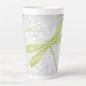 Tasse Latte Papillon vert en latte personnalisée (Devant)