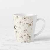 Tasse Latte Papillons à la crème chic Anniversaire (Droite)