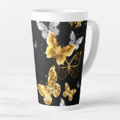 Tasse Latte Papillons blancs et dorés (Angle droit)