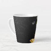 Tasse Latte Papillons blancs et dorés (Angle gauche)