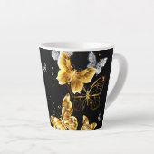 Tasse Latte Papillons blancs et dorés (Angle droit)