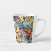 Tasse Latte Papillons bleu turquoise orange violet (Droite)