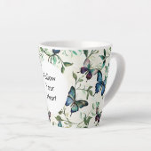 Tasse Latte Papillons bleus romantiques chics (Angle droit)
