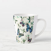 Tasse Latte Papillons bleus romantiques chics (Droite)