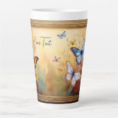 Tasse Latte Papillons dans le cadre (Devant)