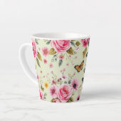Tasse Latte Papillons Et Fleurs (Angle gauche)