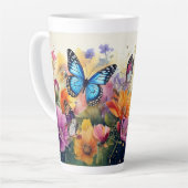 Tasse Latte Papillons et fleurs (Angle gauche)