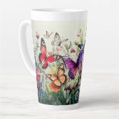 Tasse Latte Papillons et fleurs (Angle gauche)