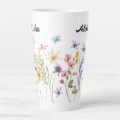 Tasse Latte Papillons Fleur sauvage élégants (Devant)