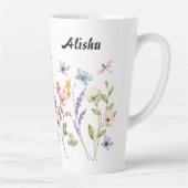 Tasse Latte Papillons Fleur sauvage élégants (Droite)