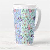 Tasse Latte Papillons Linéaire Gradient Arrière - plan Motif (Angle droit)