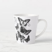 Tasse Latte Papillons noirs et blancs (Droite)
