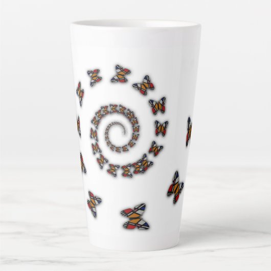 Tasse Latte Papillons spiraux (Devant)