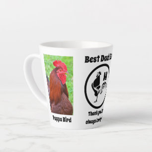 Tasse Latte Pappa Rooster Meilleur Papa Jamais Nom Photo