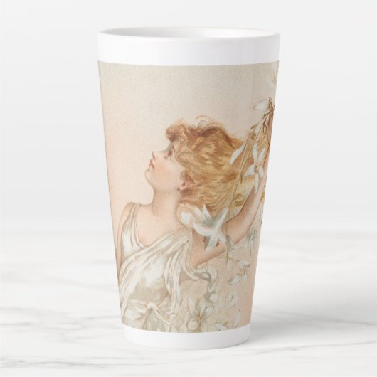 Tasse Latte "Pâques" - Impression vintage, L. Prang & Co. (Devant)