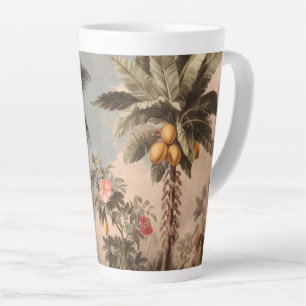 Tasse Latte Paradis Tropical Vintage avec Palmiers