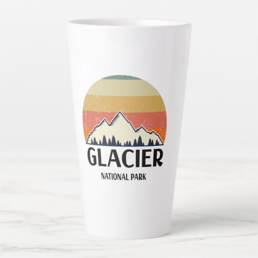 Tasse Latte Parc national du Glacier vintage (Devant)