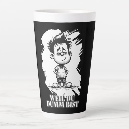 Tasse Latte Parce que tu es bête – Motif de déclaration ironiq (Devant)