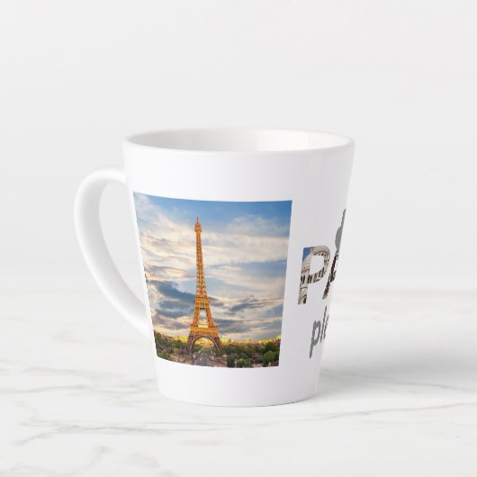 Tasse Latte Paris Attractions Plus Paris S'il vous plaît Parti (Angle gauche)