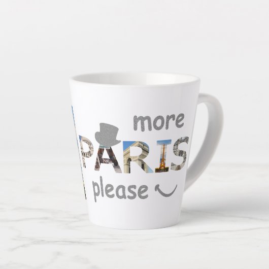 Tasse Latte Paris Attractions Plus Paris S'il vous plaît Parti (Angle droit)