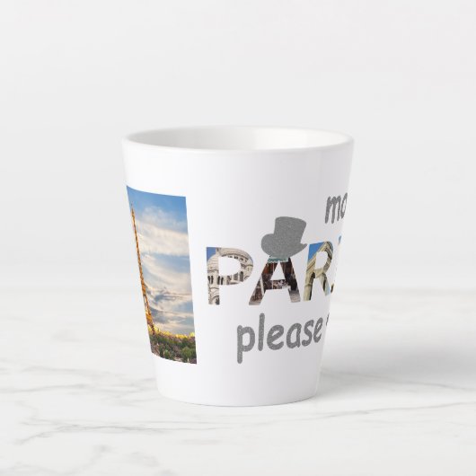 Tasse Latte Paris Attractions Plus Paris S'il vous plaît Parti (Devant)