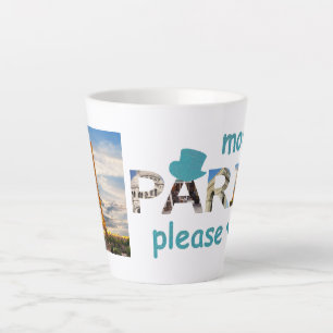 Tasse Latte Paris Attractions Plus Paris S'il vous plaît Parti