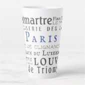 Tasse Latte Paris et ses monuments (Devant)