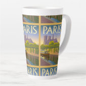 Tasse Latte Paris France Vintage (Angle droit)