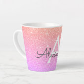 Tasse Latte Parties scintillant à étincelle rose pourpre Nom d (Angle gauche)
