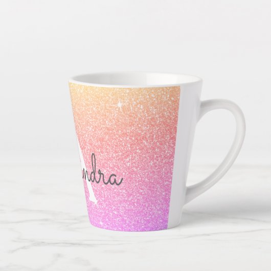 Tasse Latte Parties scintillant à étincelle rose pourpre Nom d (Droite)
