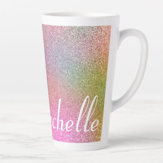 Tasse Latte Parties scintillant arc-en-ciel (Droite)