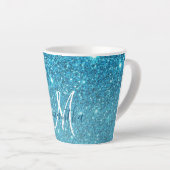 Tasse Latte Parties scintillant bleu moderne éclaboussures Nom (Angle droit)
