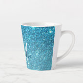 Tasse Latte Parties scintillant bleu moderne éclaboussures Nom (Droite)