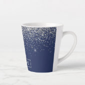 Tasse Latte Parties scintillant bleue Silver Navy Girl Monogra (Droite)