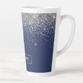 Tasse Latte Parties scintillant bleue Silver Navy Girl Monogra (Droite)