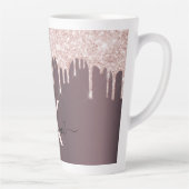 Tasse Latte Parties scintillant brun rose rousse  gouttes nom  (Droite)
