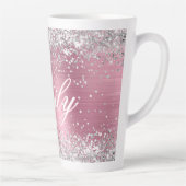 Tasse Latte Parties scintillant d'argent personnalisée Foil ro (Droite)