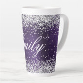 Tasse Latte Parties scintillant d'argent personnalisée huile v (Angle droit)