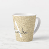 Tasse Latte Parties scintillant d'étincelle d'or Nom et initia (Angle droit)