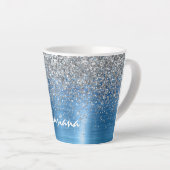 Tasse Latte Parties scintillant d'étincelle en argent bleu per (Angle droit)