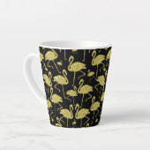 Tasse Latte Parties scintillant d'oiseaux Flamant rose or sur (Angle gauche)