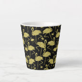 Tasse Latte Parties scintillant d'oiseaux Flamant rose or sur (Devant)